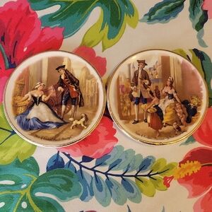 Charming Decorative Plates with Gold Trim